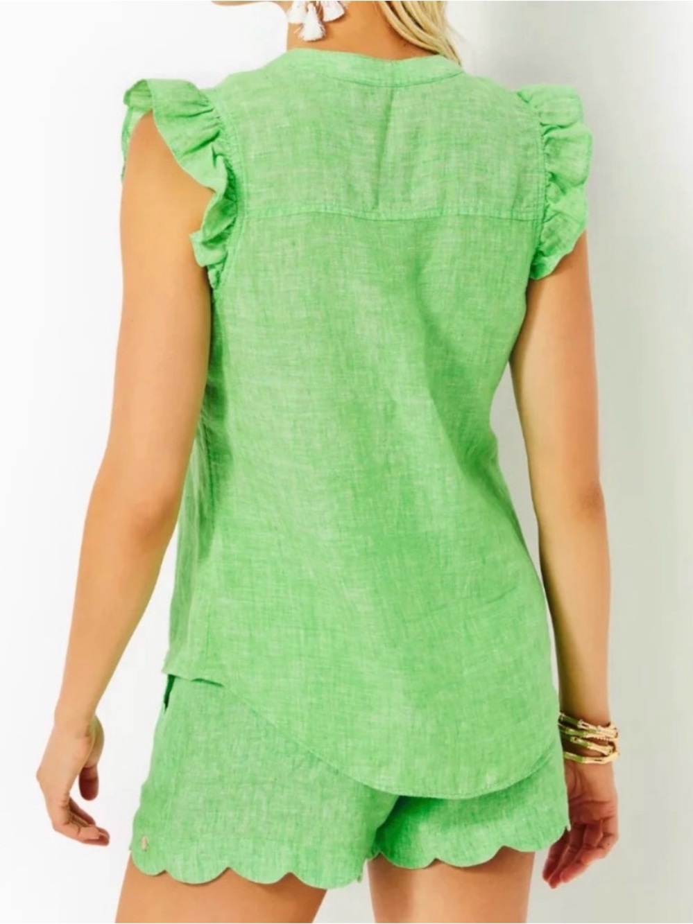 Lilly Pulitzer Briette Button Down in Gecko Green Sz XS